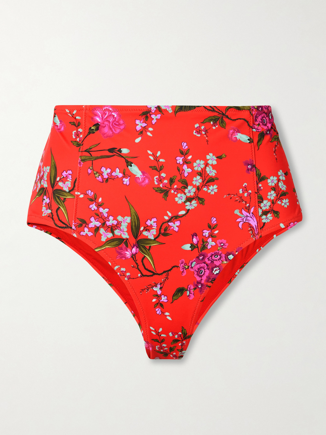 Erdem Floral-print Bikini Briefs In Red