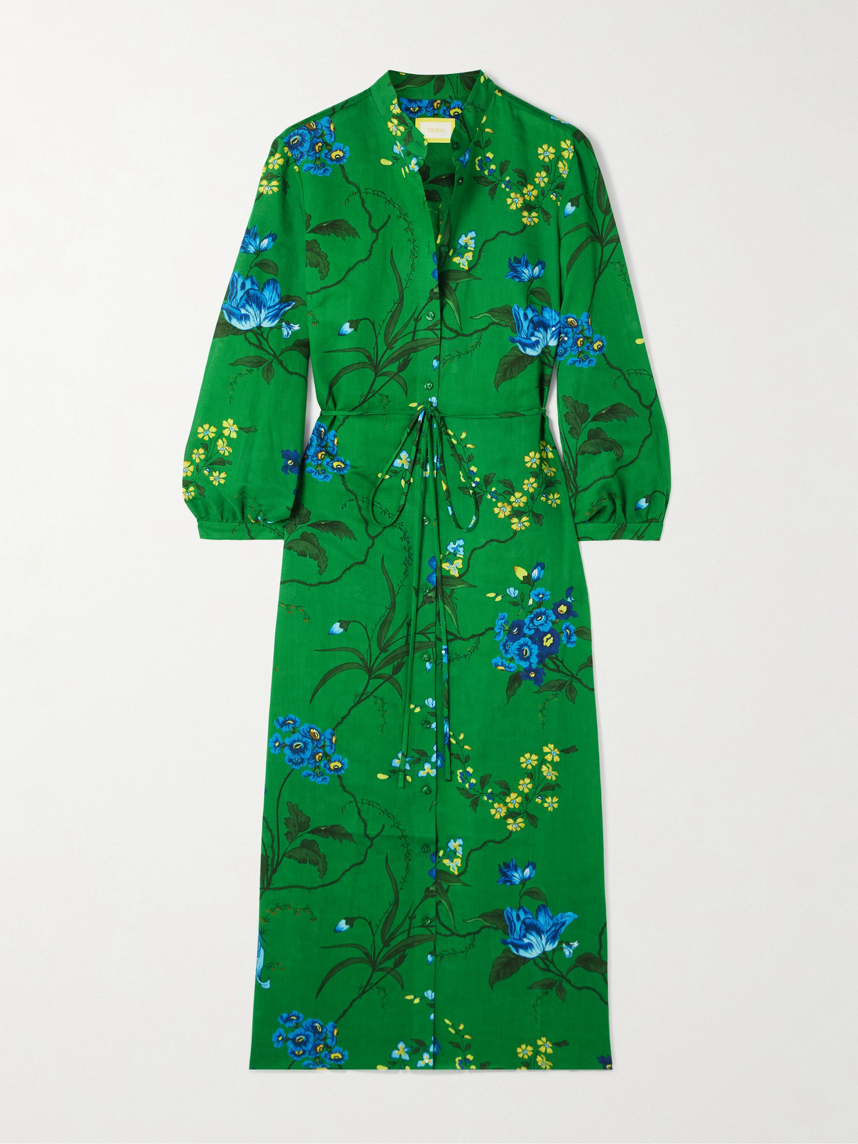 Erdem Cotton And Linen-blend Dress In Green