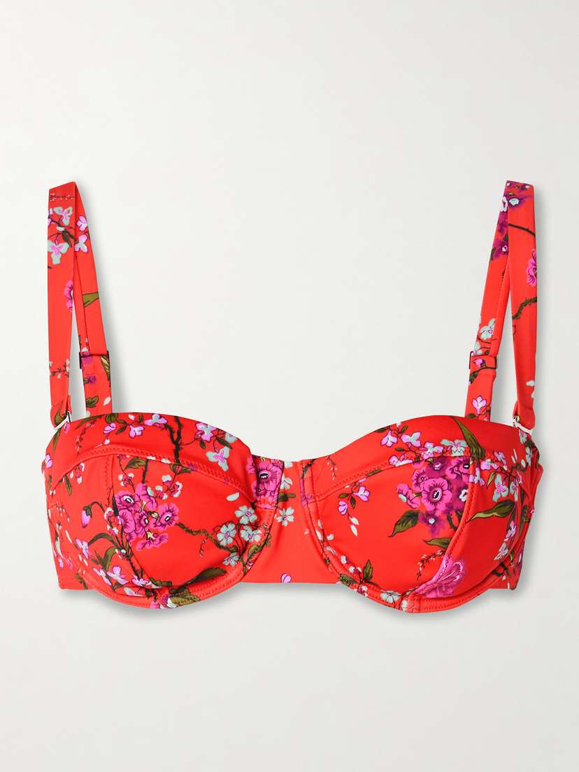 Erdem Floral-print Underwired Bikini Top