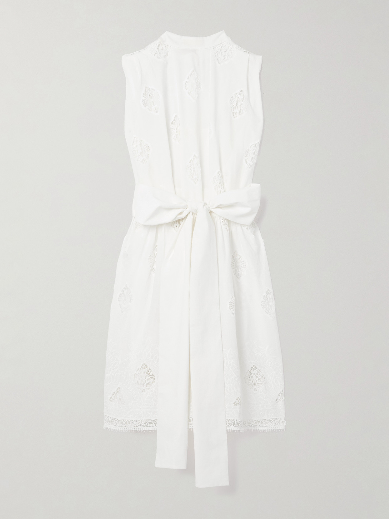 Erdem Cape-effect Broderie Anglaise Cotton-blend Mini Dress In White