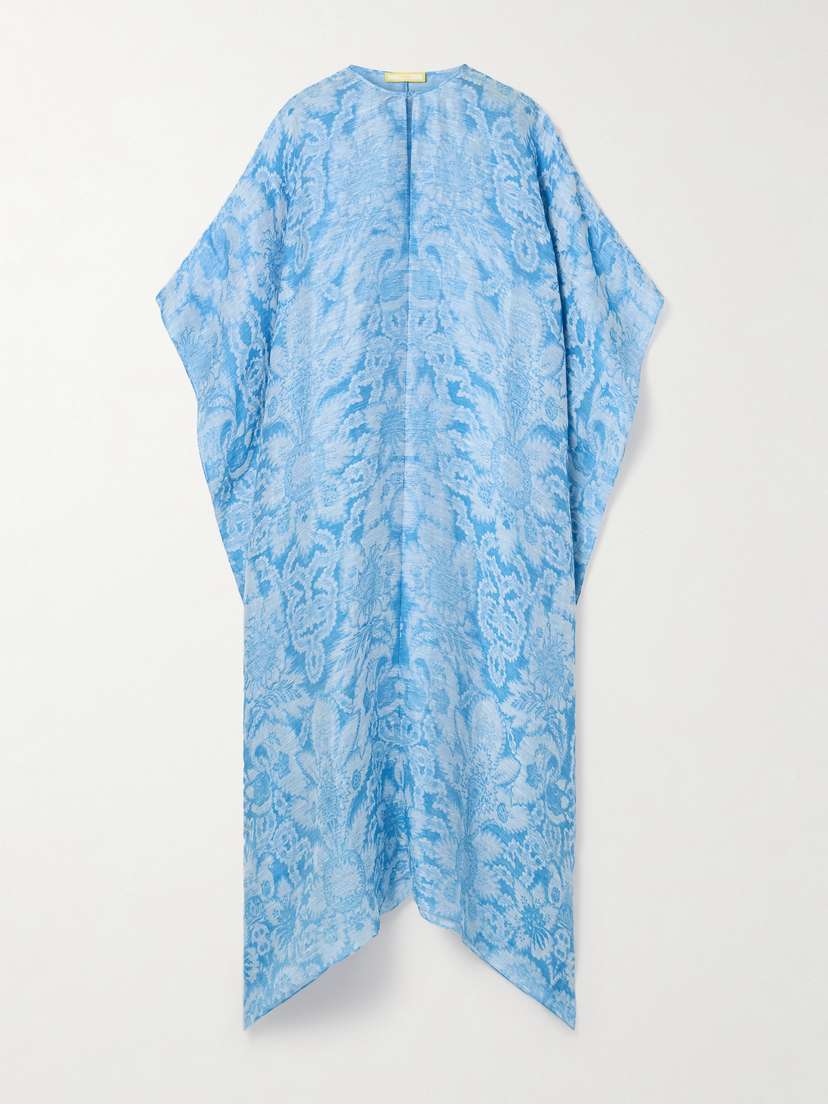 Erdem Oversized Linen-blend Jacquard Kaftan
