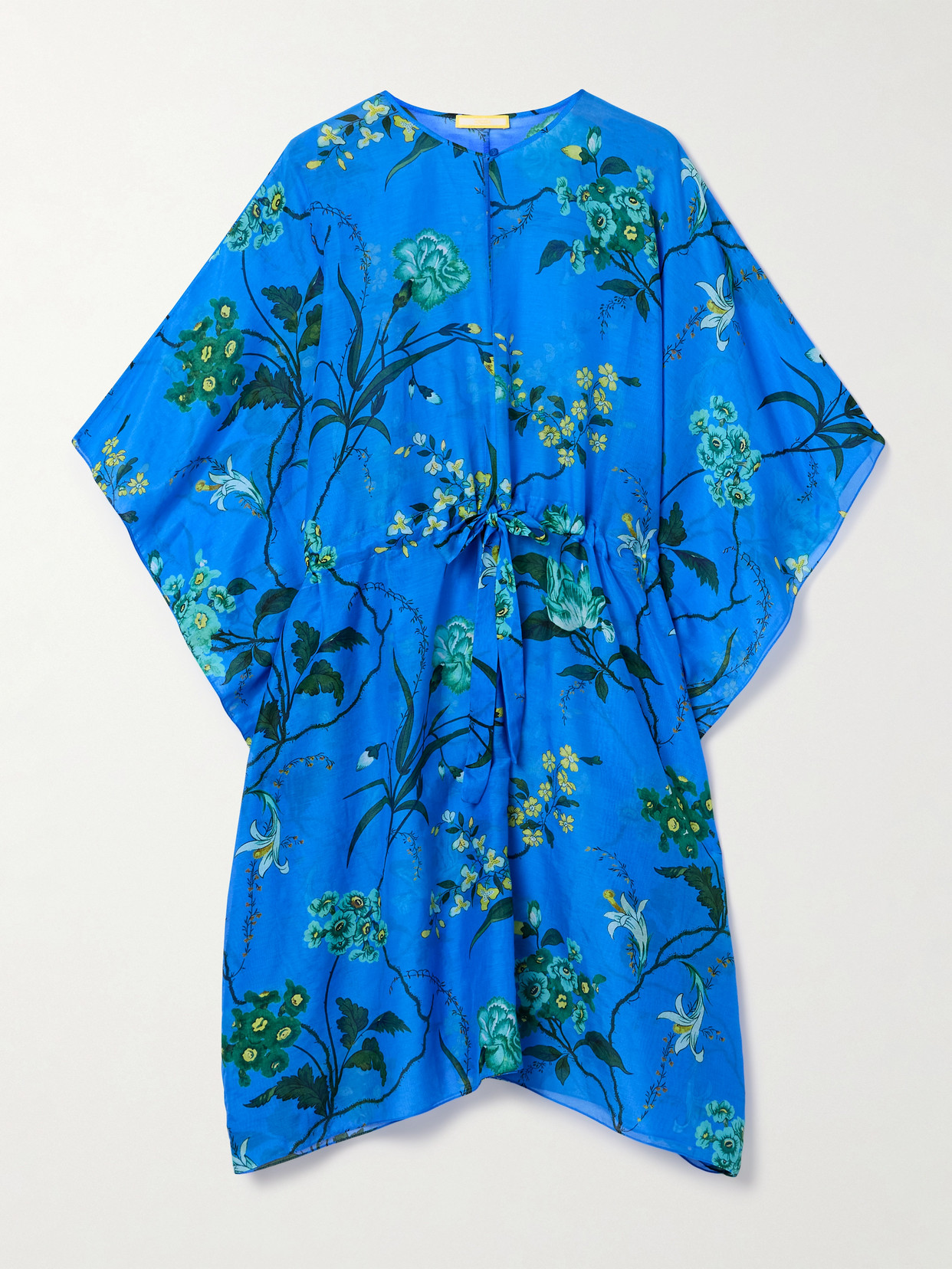 Erdem Floral-print Cotton And Silk-blend Mini Dress In Blue