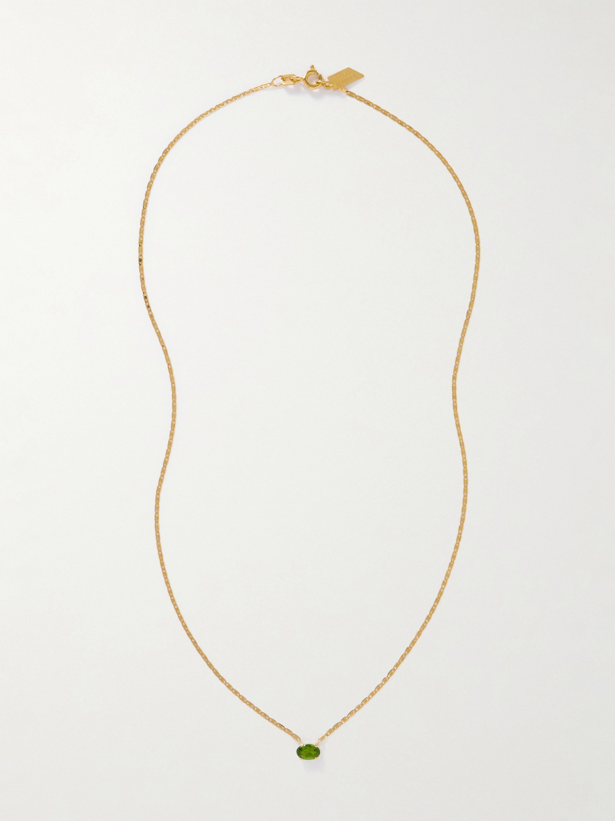 Shop Loren Stewart Baby Valentino 10-karat Gold Agate Necklace In Green