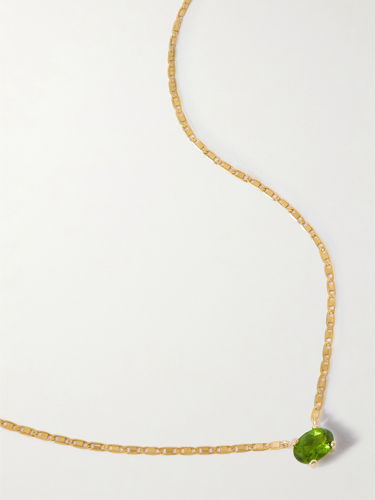 Loren Stewart Baby Valentino 10-karat Gold Agate Necklace In Green