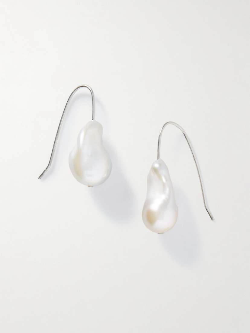 Loren Stewart Frenchie Sterling Silver Pearl Earrings