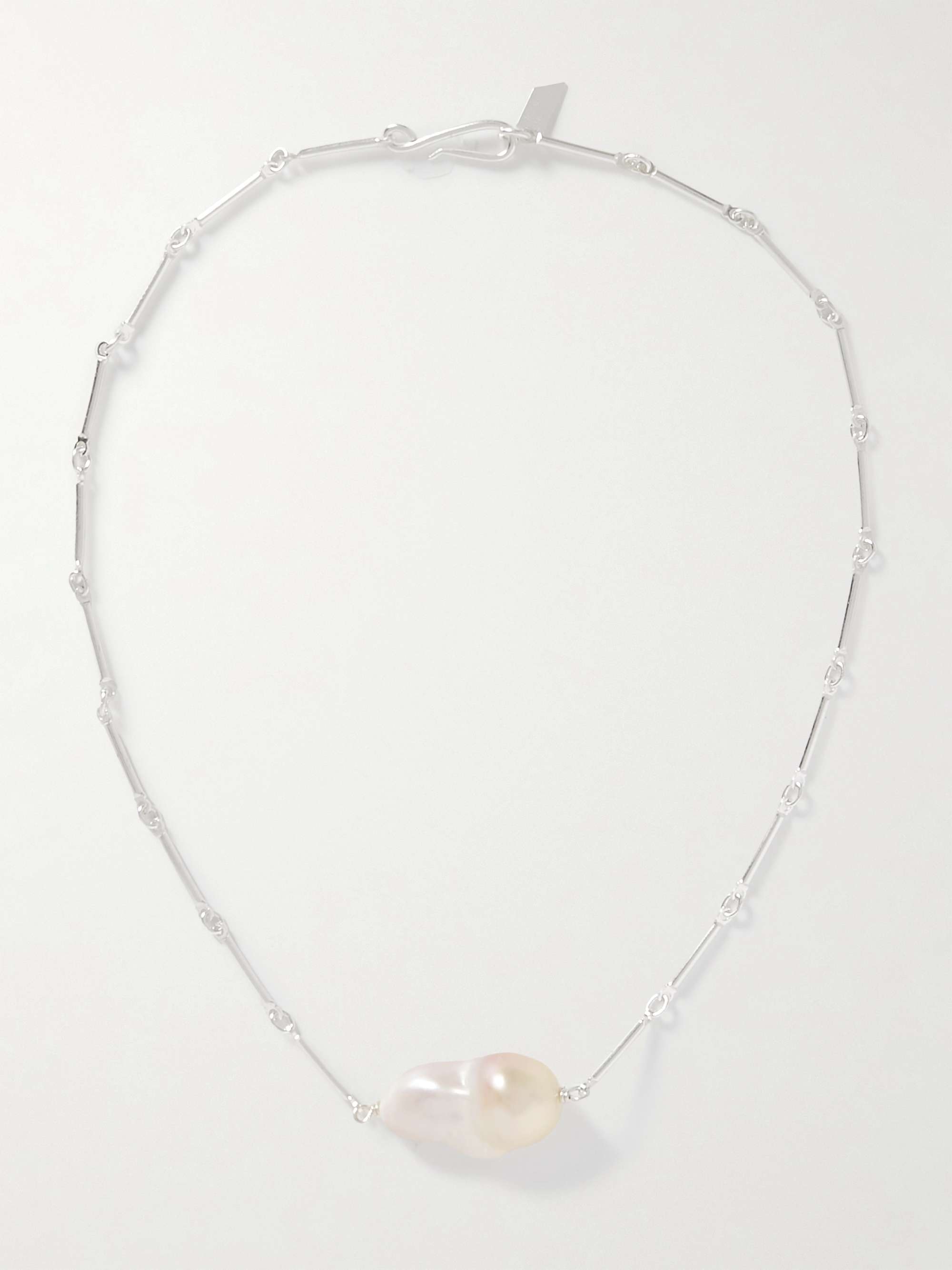 LOREN STEWART Kinship sterling silver pearl necklace NET A PORTER