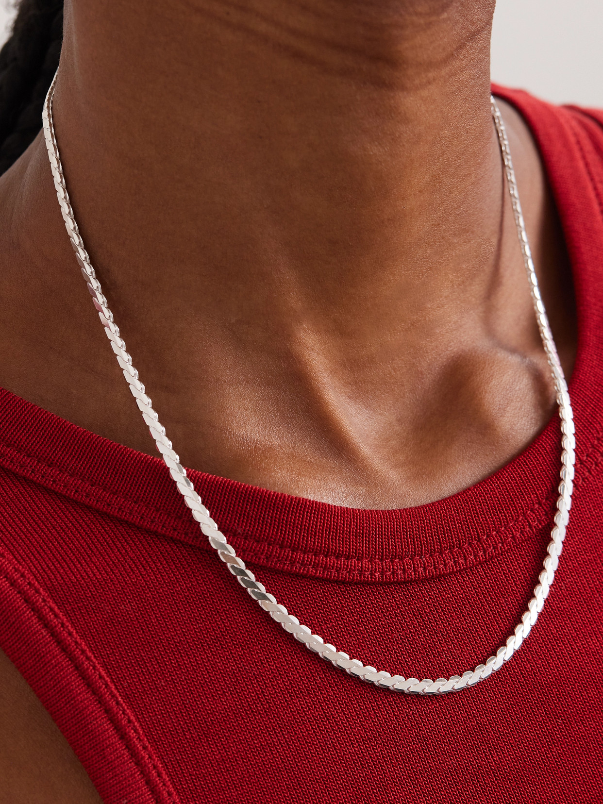 Loren Stewart Serpentine Sterling Silver Necklace In Silver
