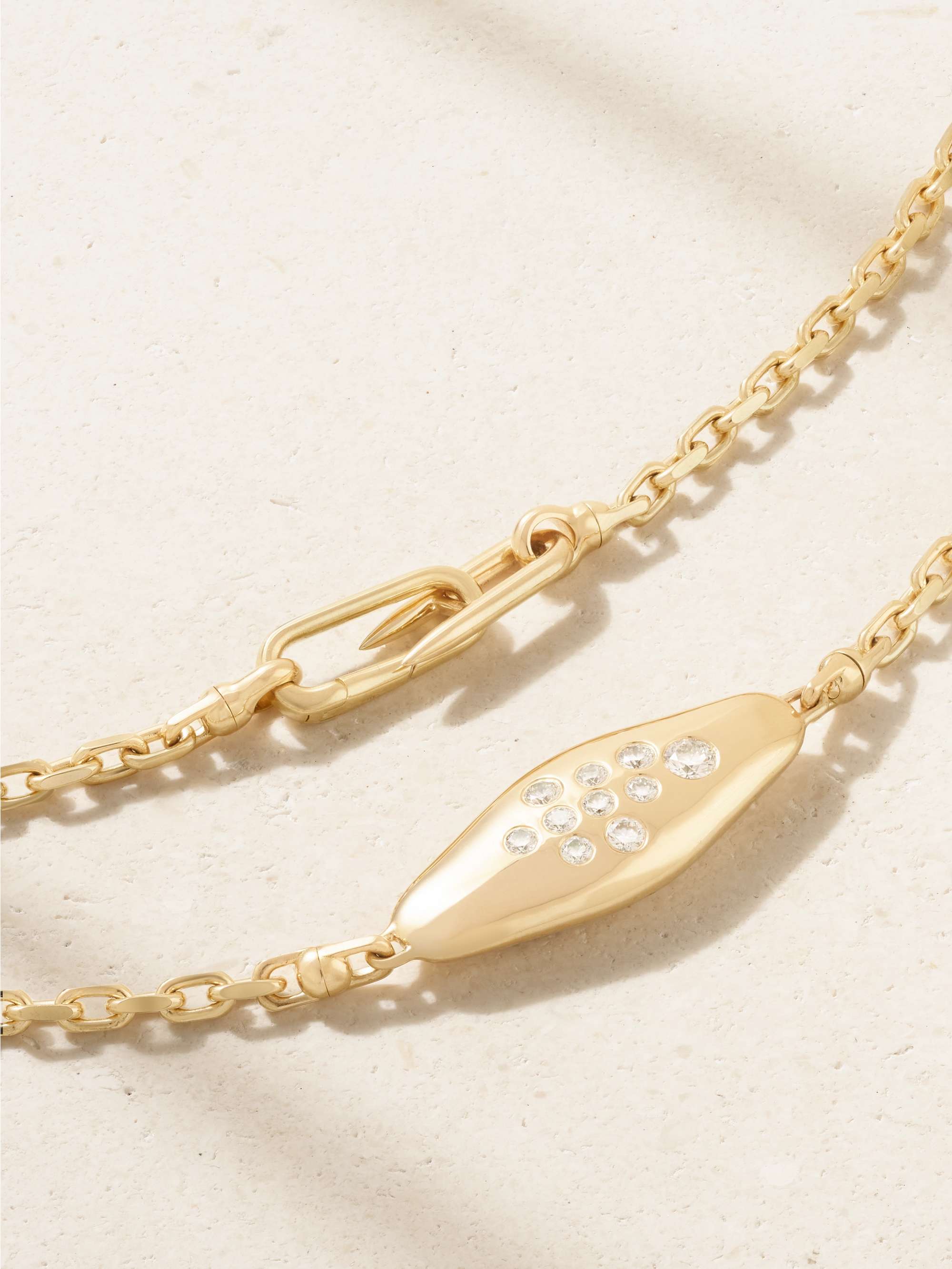 UNIFORM OBJECT Vessel 18karat gold, emerald and diamond necklace NETAPORTER