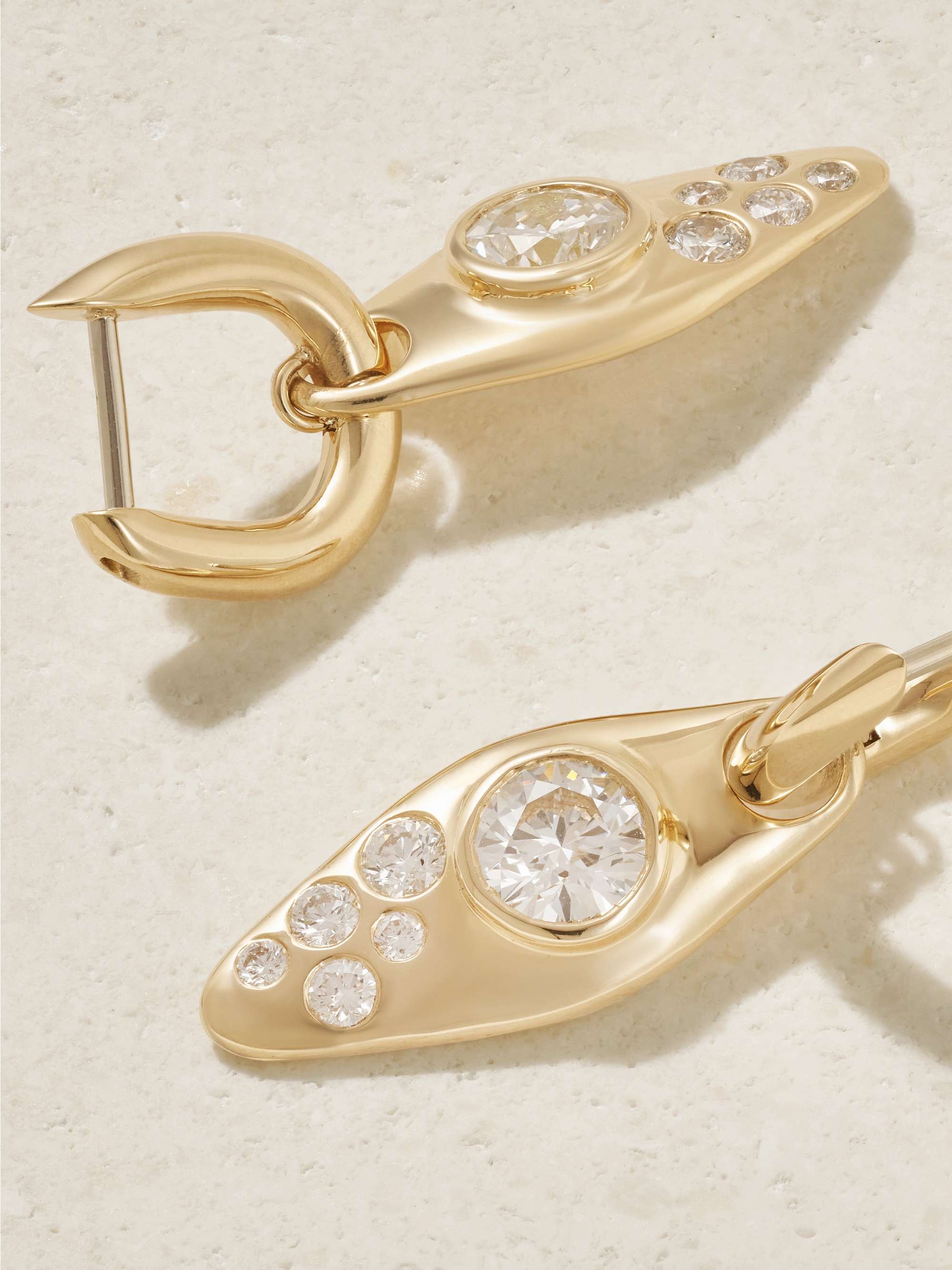 UNIFORM OBJECT Vessel 18karat gold diamond hoop earrings NETAPORTER