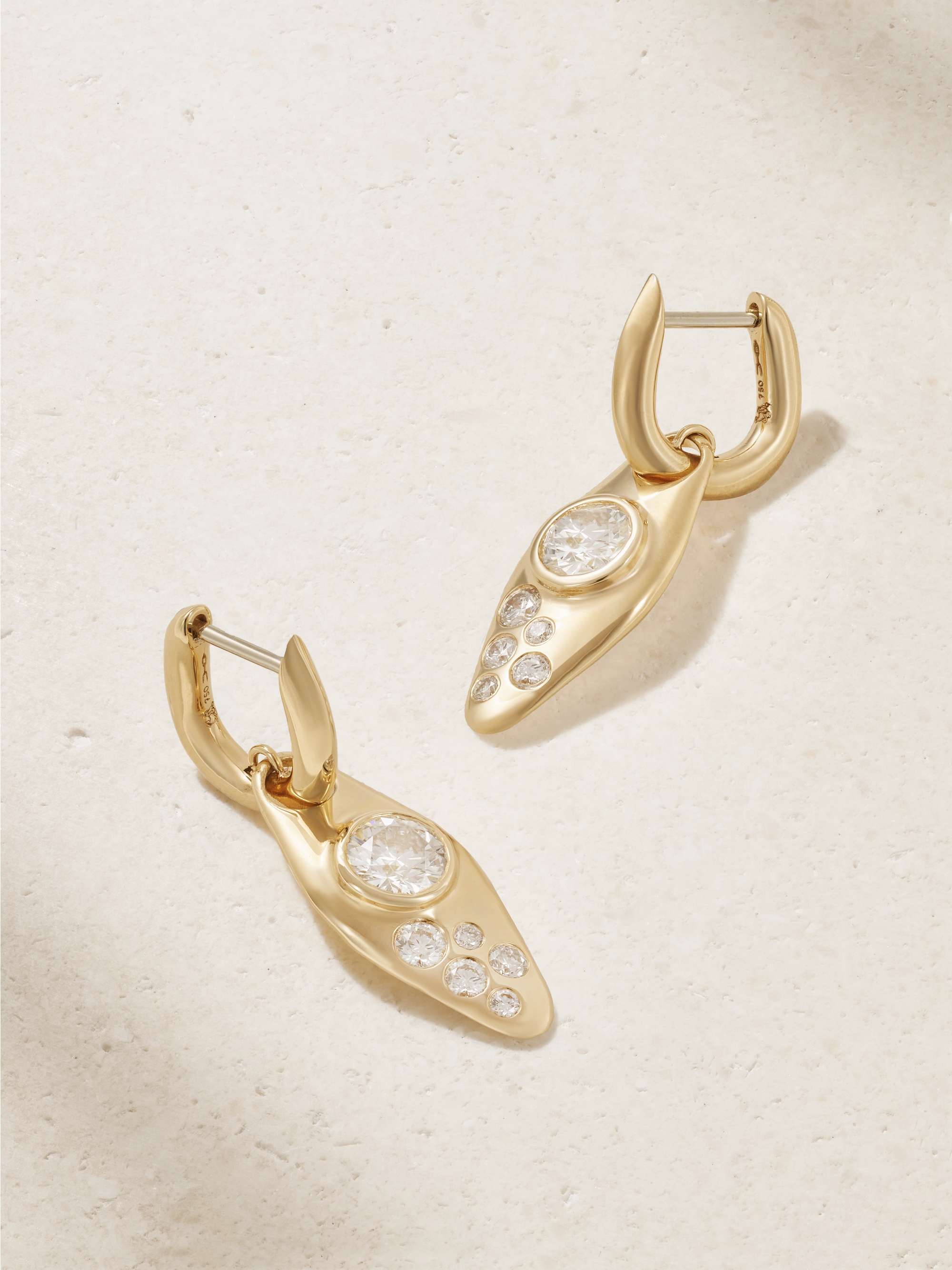 UNIFORM OBJECT Vessel 18karat gold diamond hoop earrings NETAPORTER
