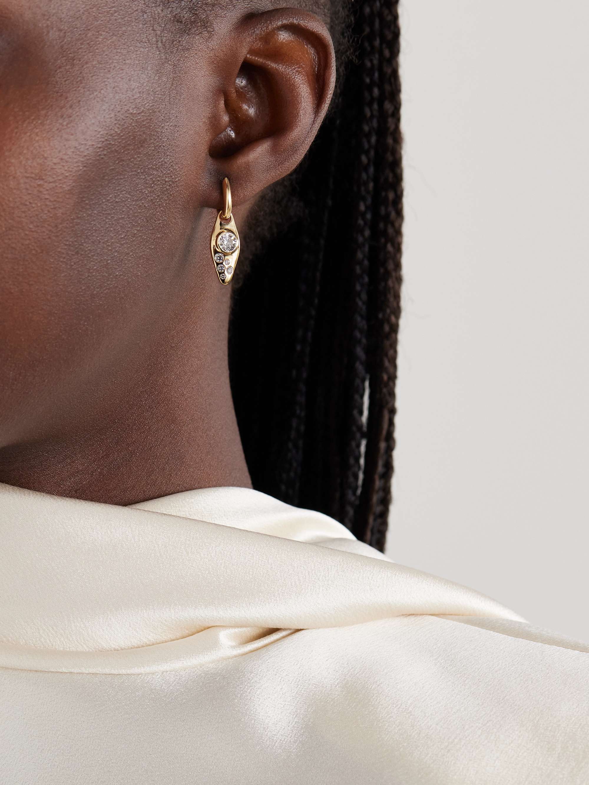 UNIFORM OBJECT Vessel 18karat gold diamond hoop earrings NETAPORTER