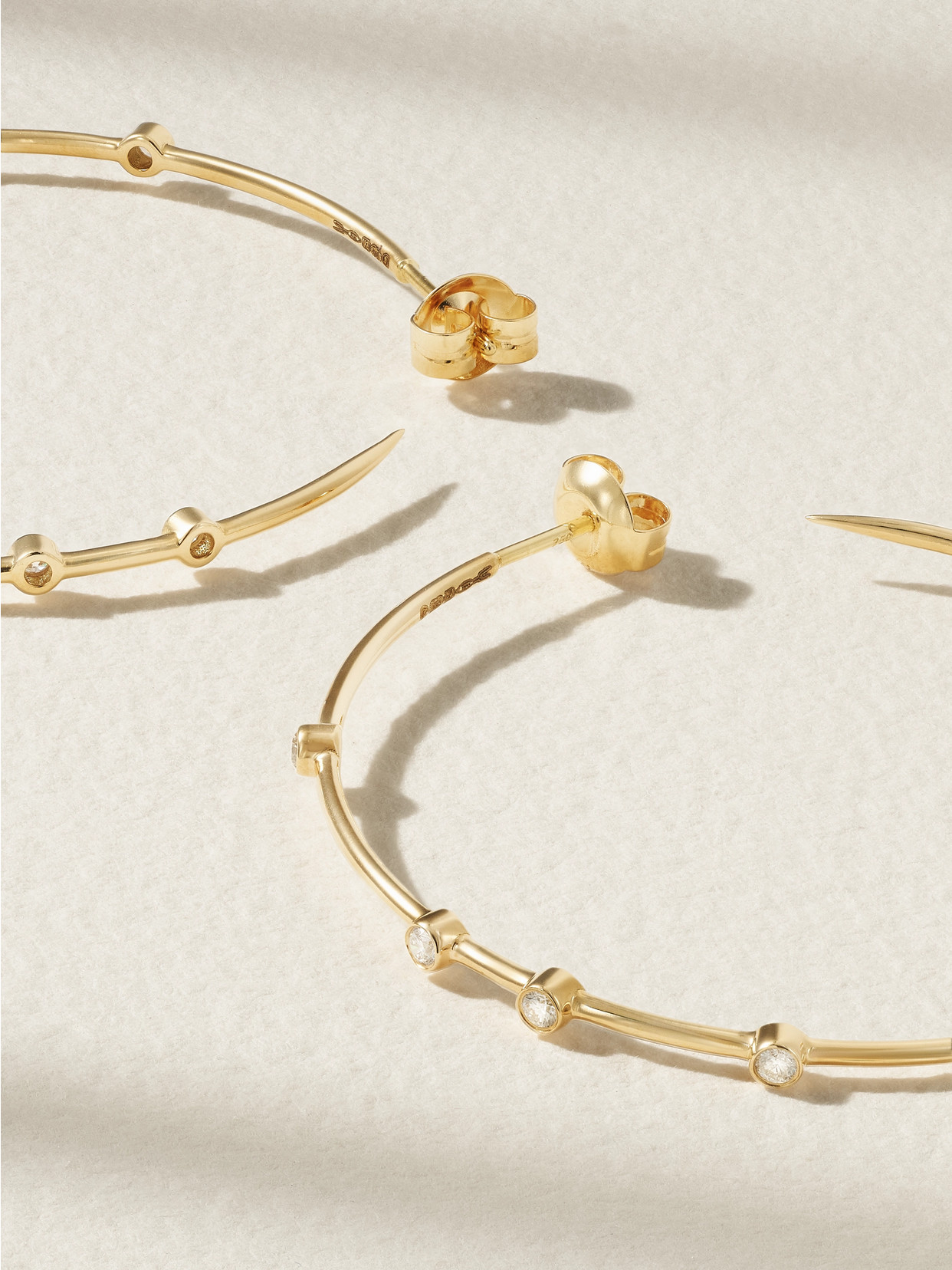 Uniform Object Float 18-karat Gold Diamond Hoop Earrings In Gold