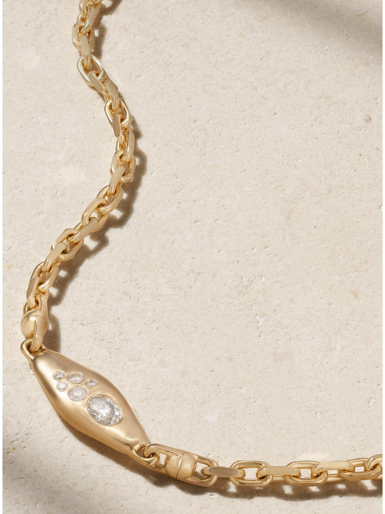 Uniform Object Mini Vessel 18-karat Gold Diamond Necklace In Gold