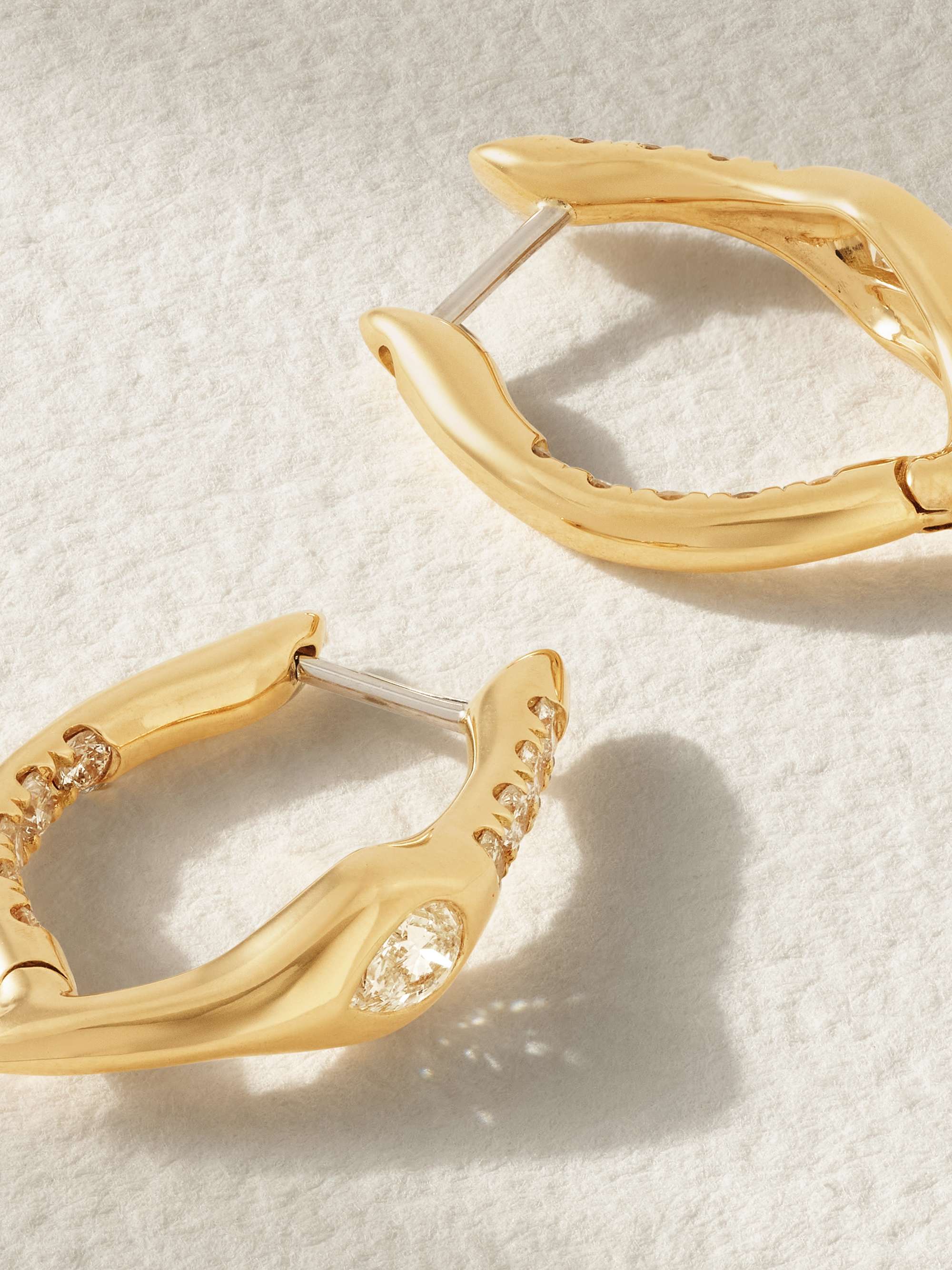 UNIFORM OBJECT Mini Axle 18karat gold diamond earrings NETAPORTER