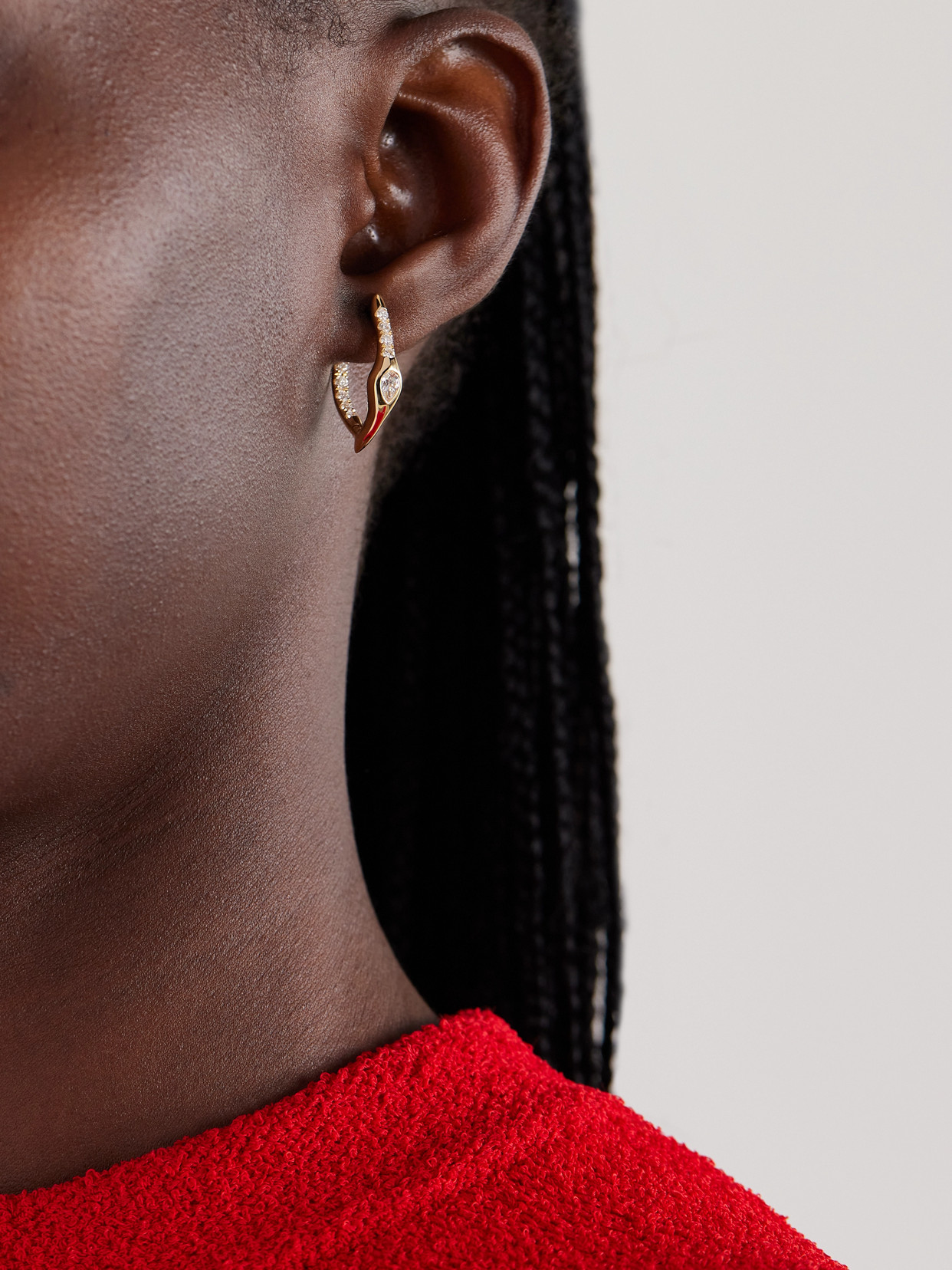 Uniform Object Mini Axle 18-karat Gold Diamond Earrings In Gold