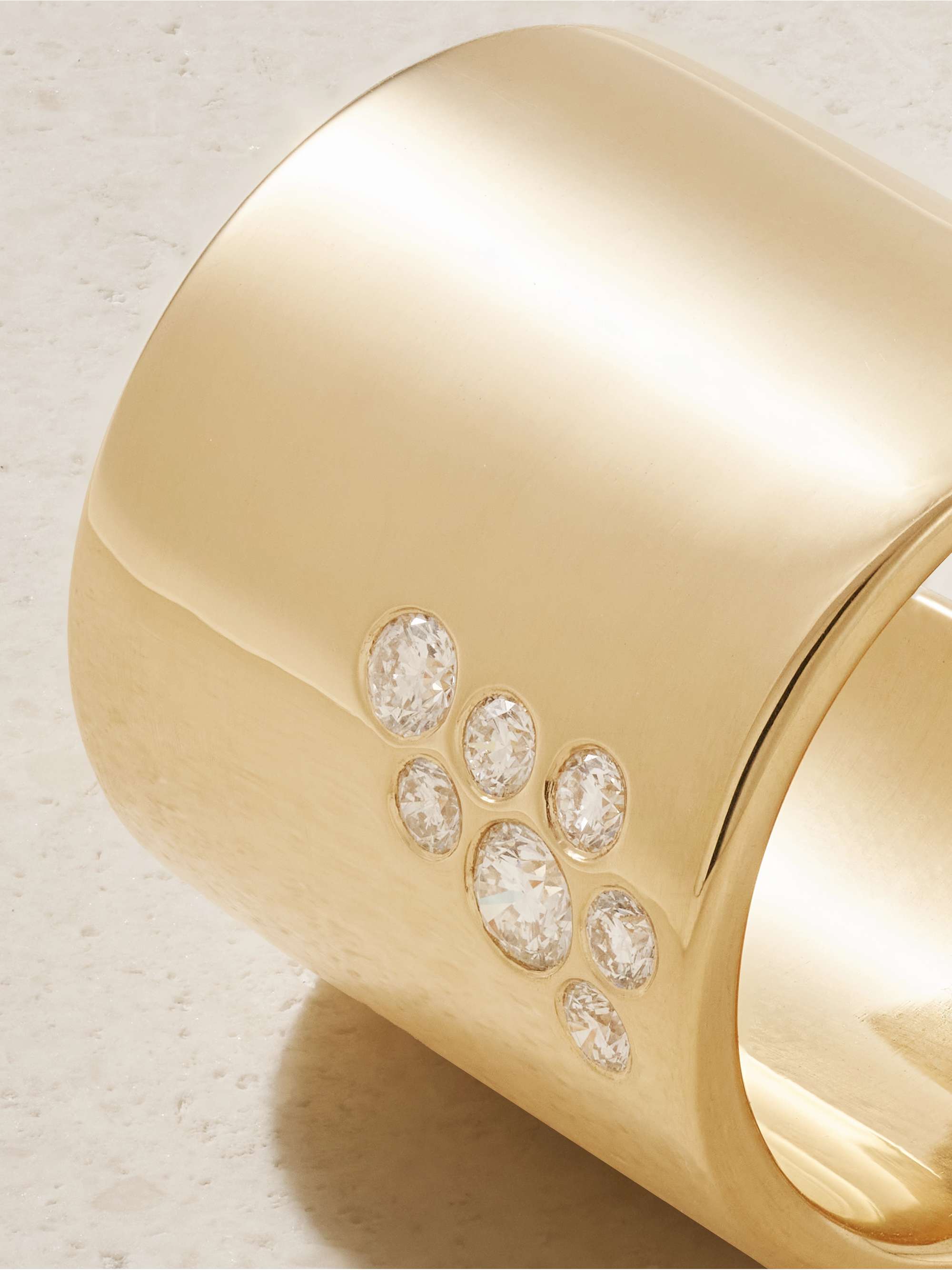 UNIFORM OBJECT Cuff 18karat gold diamond ring NETAPORTER