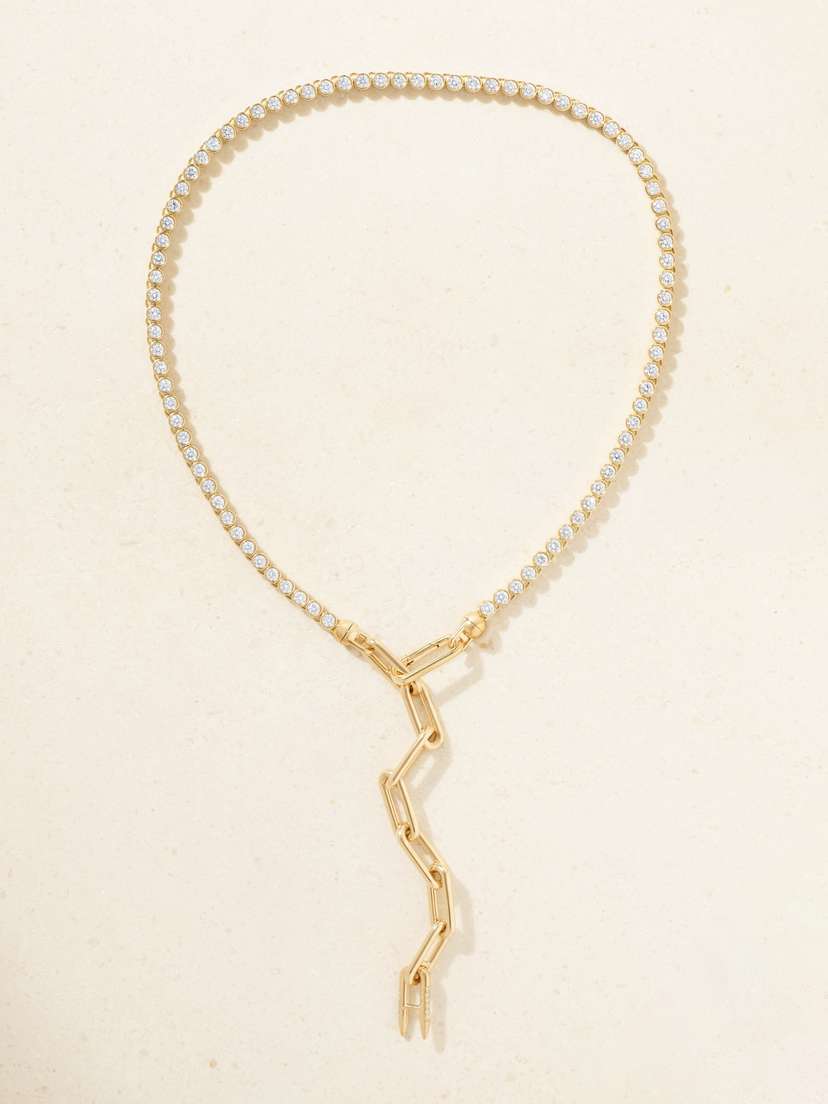 Uniform Object Heavy Metal 18-karat Gold Diamond Necklace