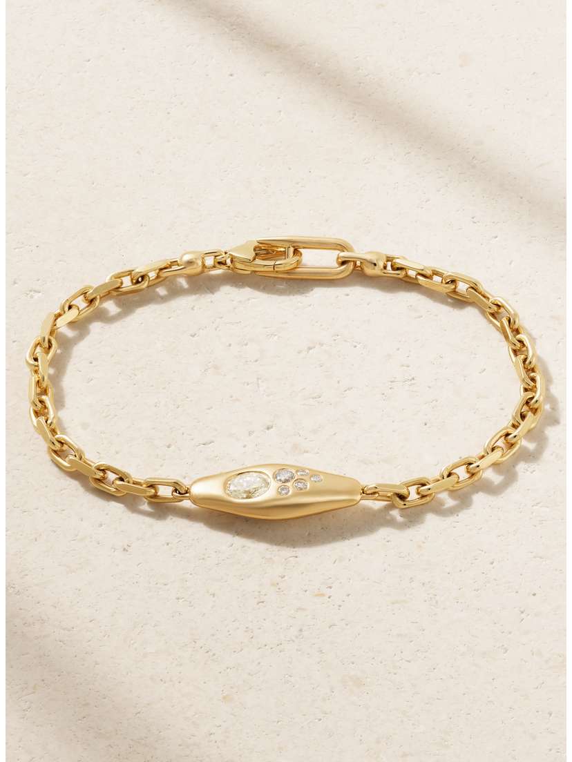 Uniform Object Mini Vessel 18-karat Gold Diamond Bracelet