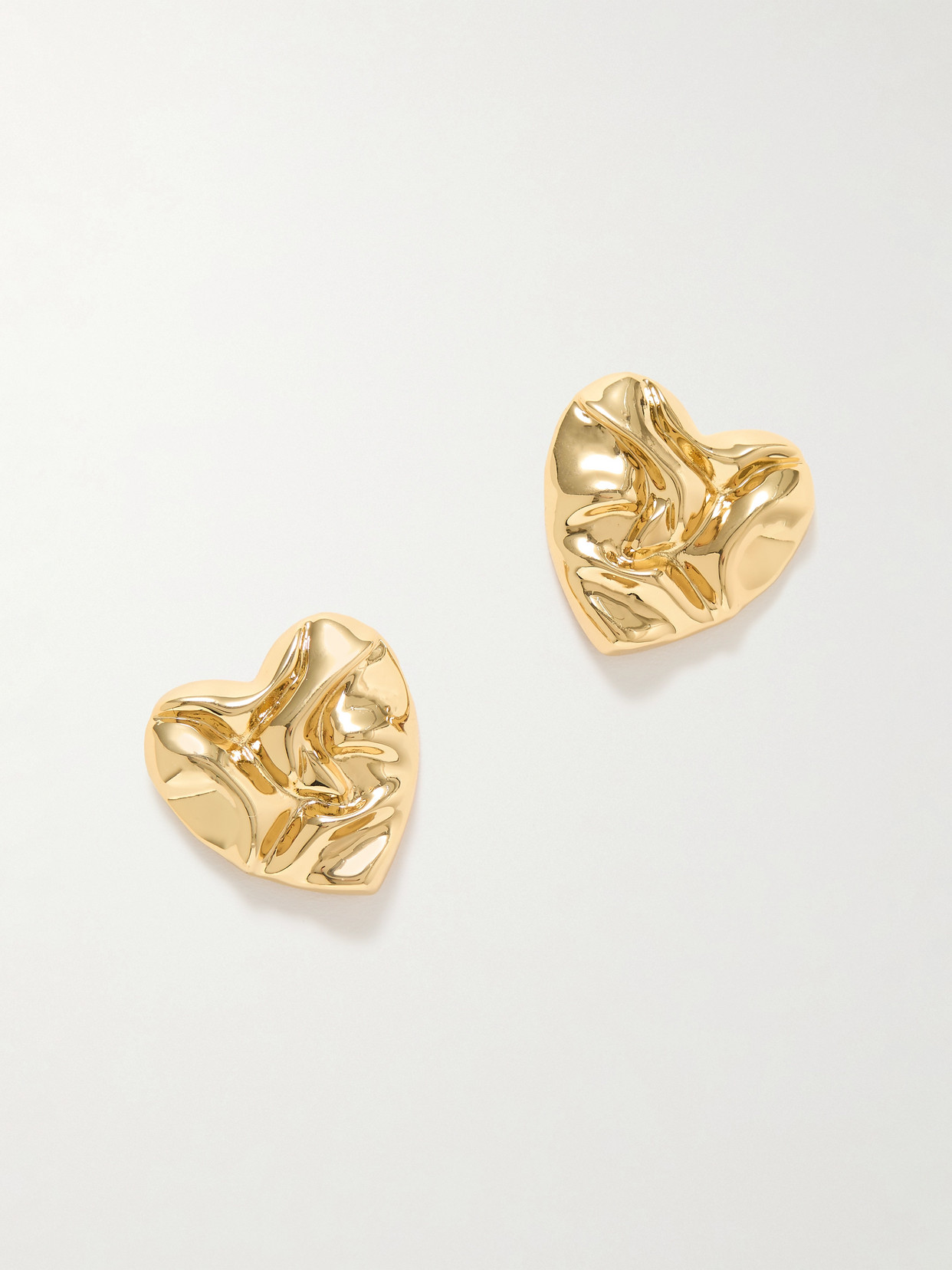 Martha Calvo Hammered Heart Gold-plated Earrings