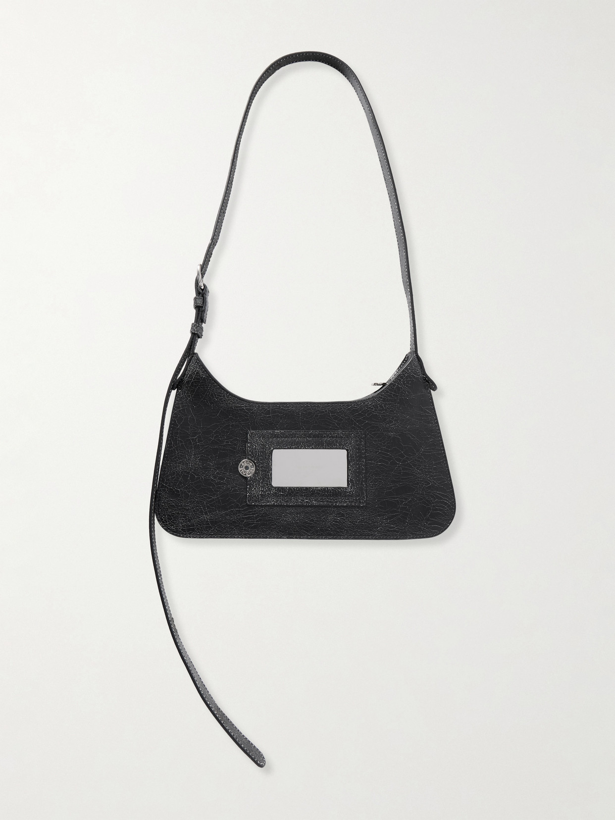 Acne Studios Textured Cowhide Leather Shoulder Bag With Adjustable Strap In Black