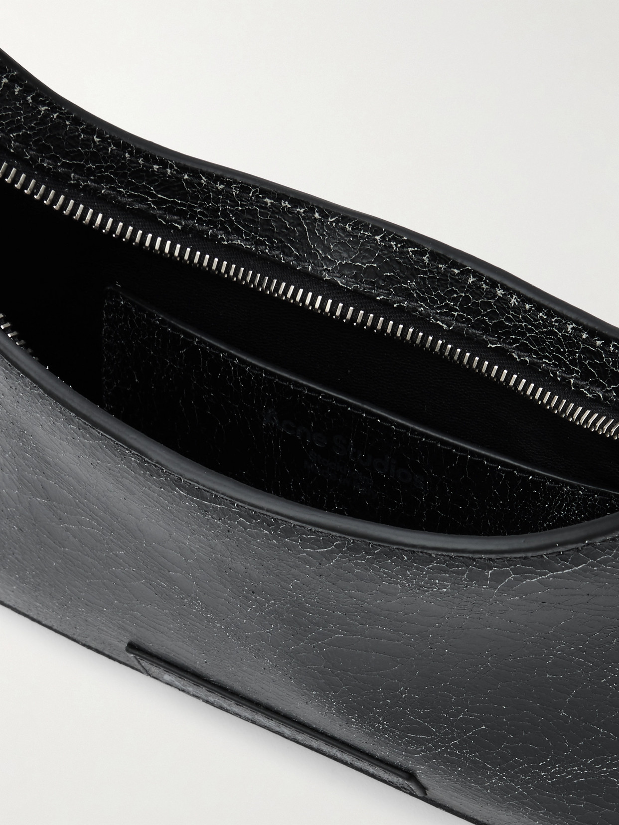 Acne Studios Textured Cowhide Leather Shoulder Bag With Adjustable Strap In Black