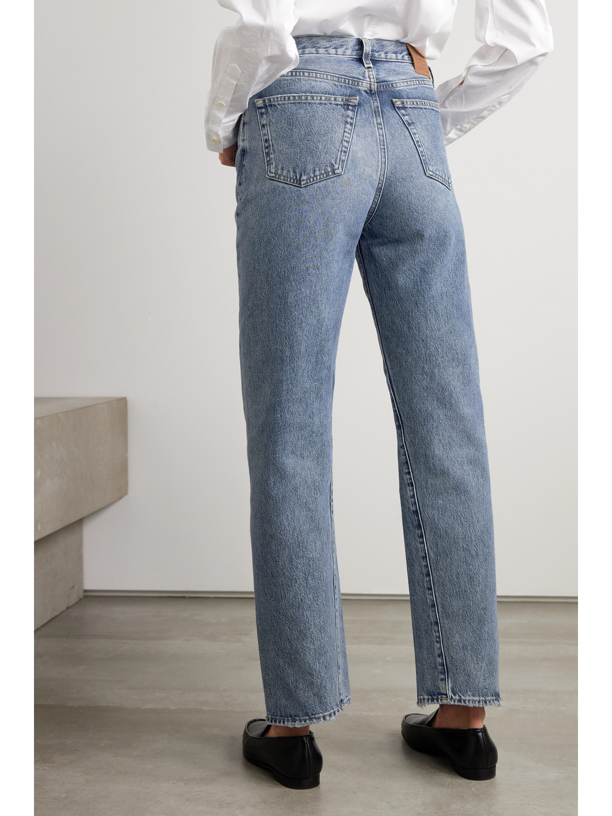 Shop Totême Twisted Seam High-rise Straight-leg Jeans In Blue