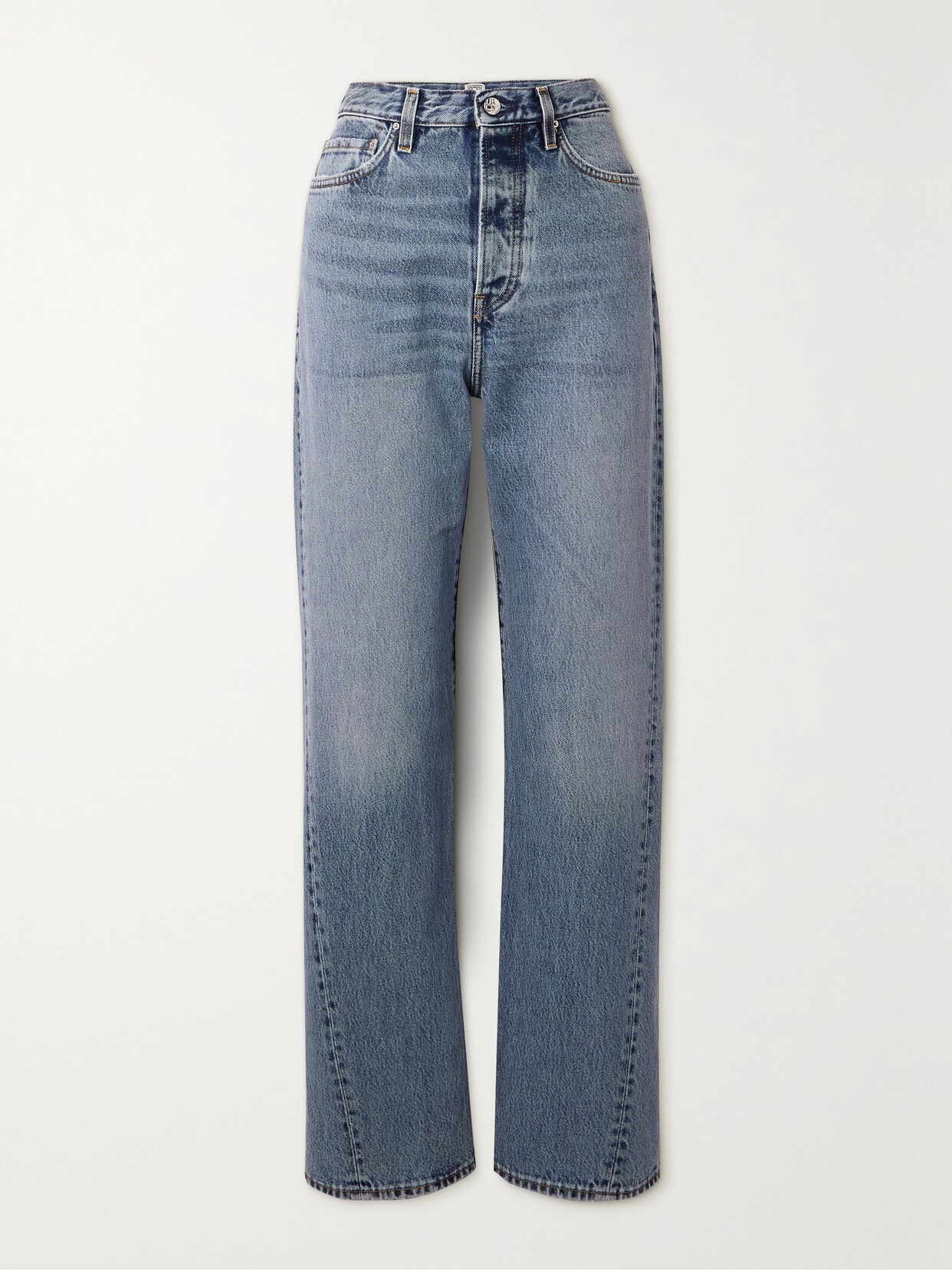 Totême Twisted Seam High-rise Straight-leg Jeans In Blue