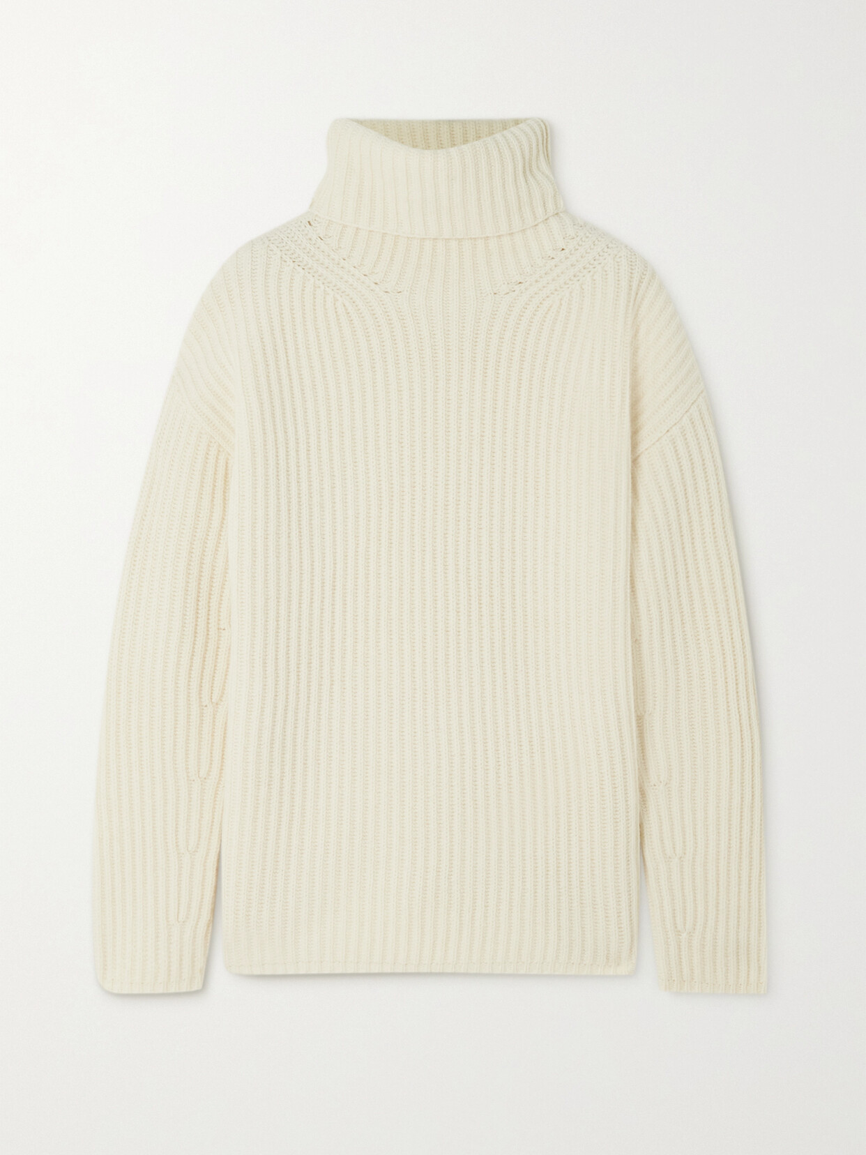 Joseph Ribbed Merino Wool Turtleneck Sweater - Ivory