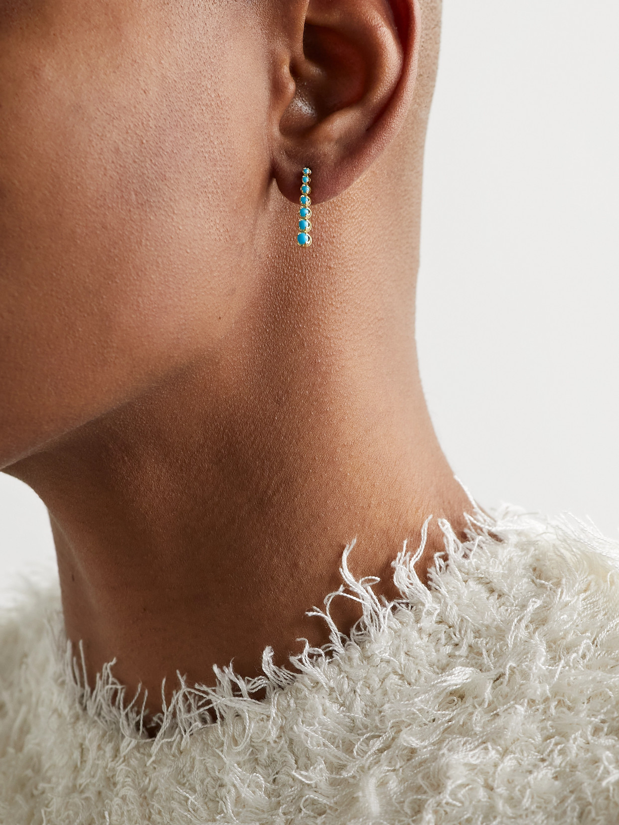 Jennifer Meyer Mini Graduated 18-karat Gold Turquoise Earrings In Gold