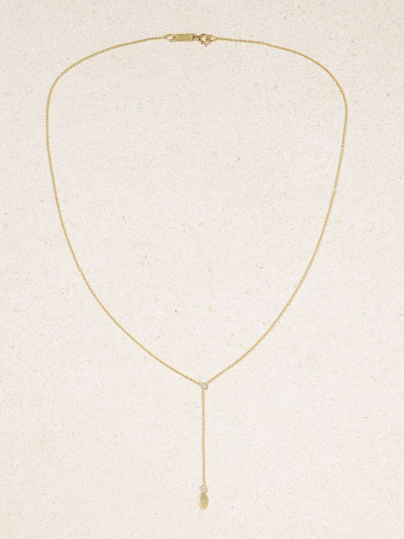 Jennifer Meyer Mini 18-karat Gold Diamond Necklace