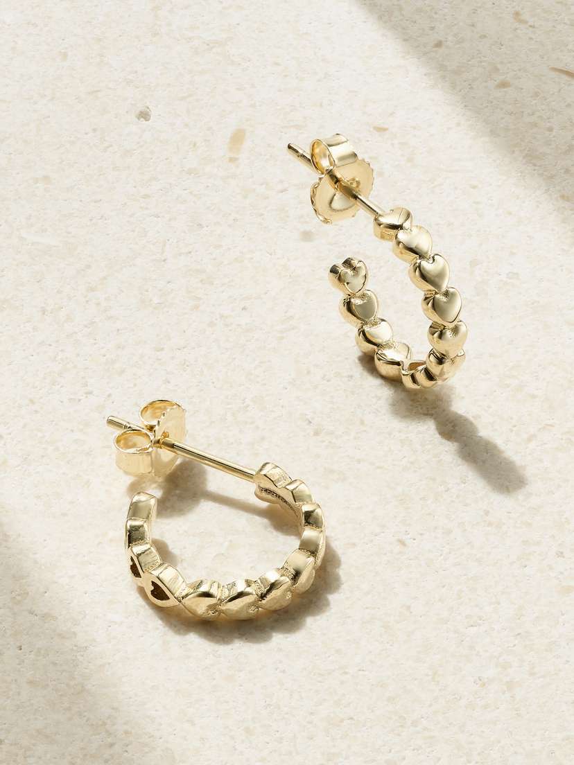 Jennifer Meyer Mini Heart 18-karat Gold Hoop Earrings