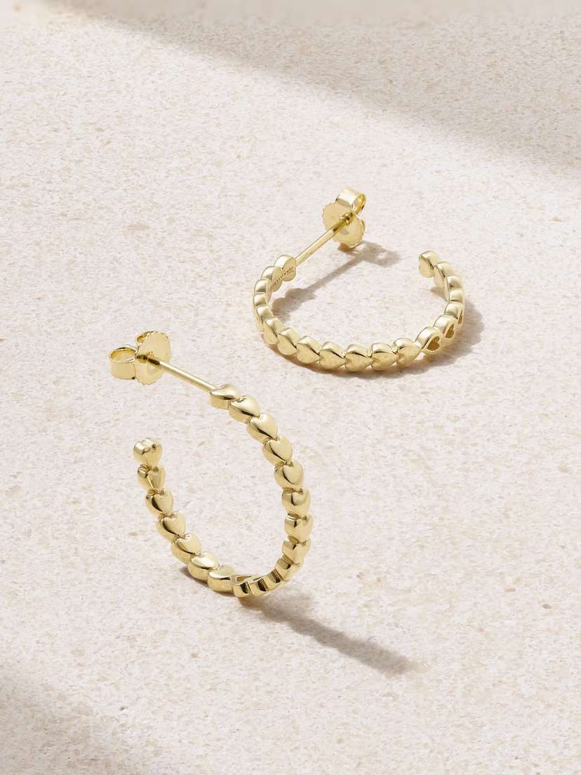 Jennifer Meyer Small Heart 18-karat Gold Hoop Earrings
