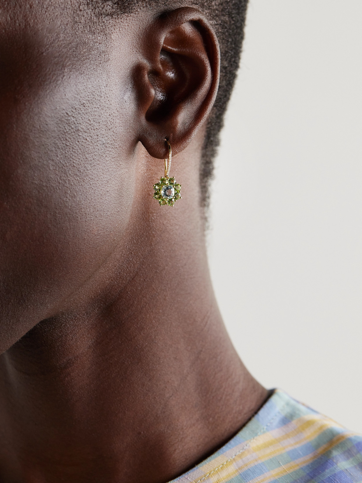 Jennifer Meyer Flower Drop Small 18-karat Gold Multi-stone Earrings In Gold