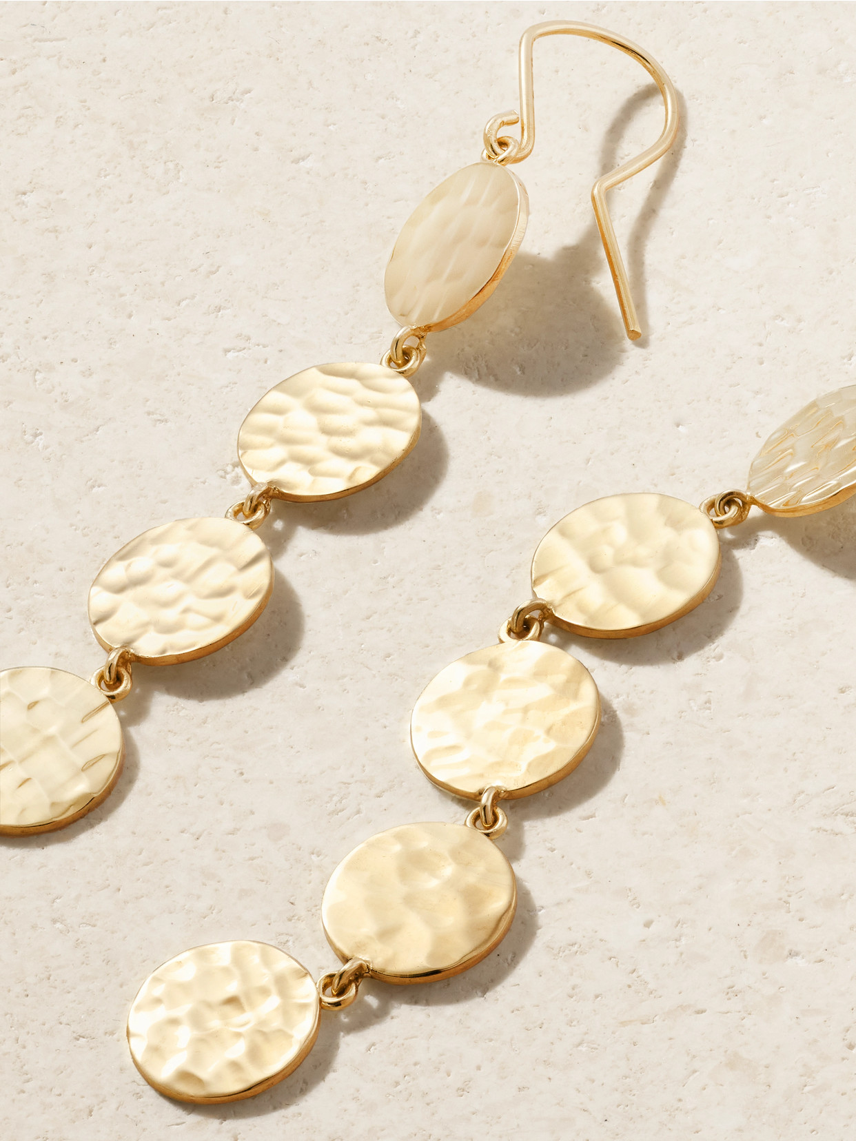 Jennifer Meyer Mini Hammered Disc 18-karat Gold Earrings In Gold