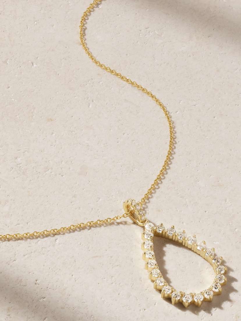 Jennifer Meyer 3-prong 18-karat Gold Diamond Necklace
