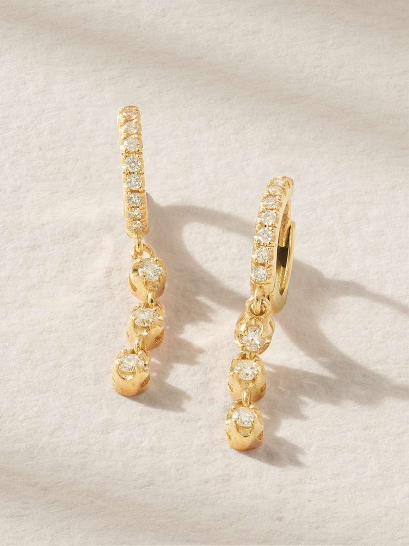 Jennifer Meyer Small Huggies 18-karat Gold Diamond Earrings