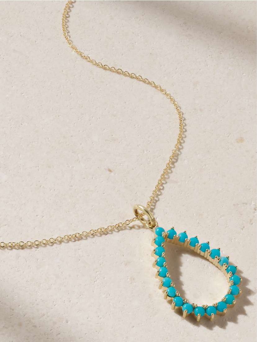 Jennifer Meyer 18-karat Gold Turquoise Necklace
