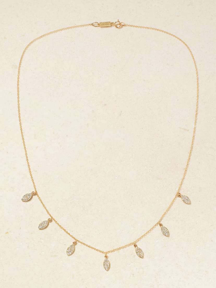 Jennifer Meyer Dangle 18-karat Gold Diamond Necklace