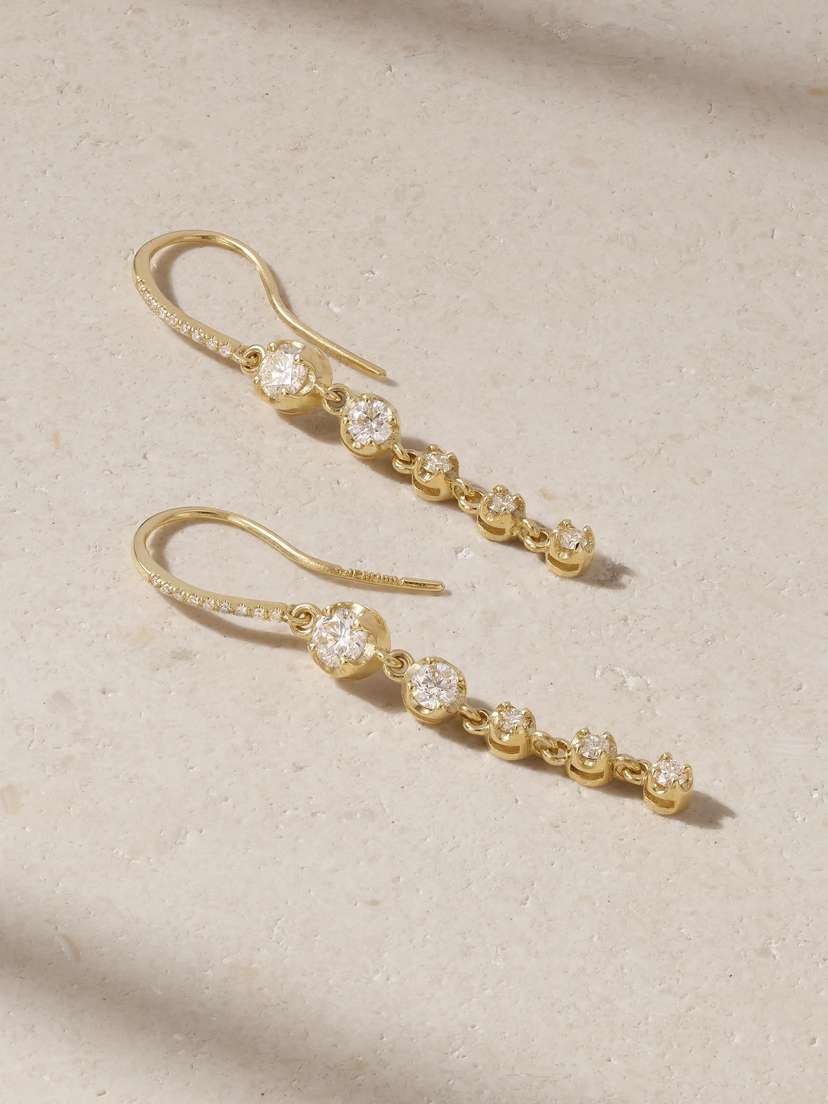 Jennifer Meyer 5 Graduated Illusion 18-karat Gold Diamond Earrings