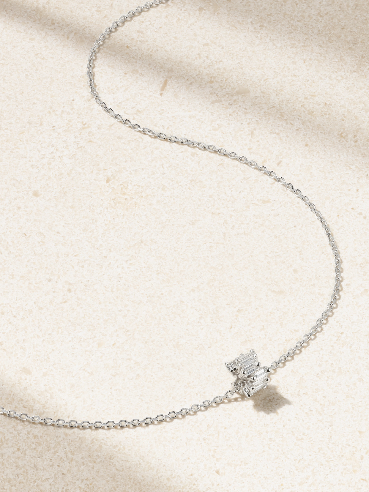 Suzanne Kalan 18-karat White Gold Diamond Necklace