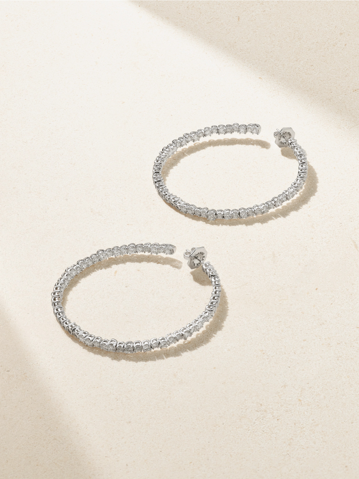 Suzanne Kalan 18-karat White  Diamond Hoop Earrings