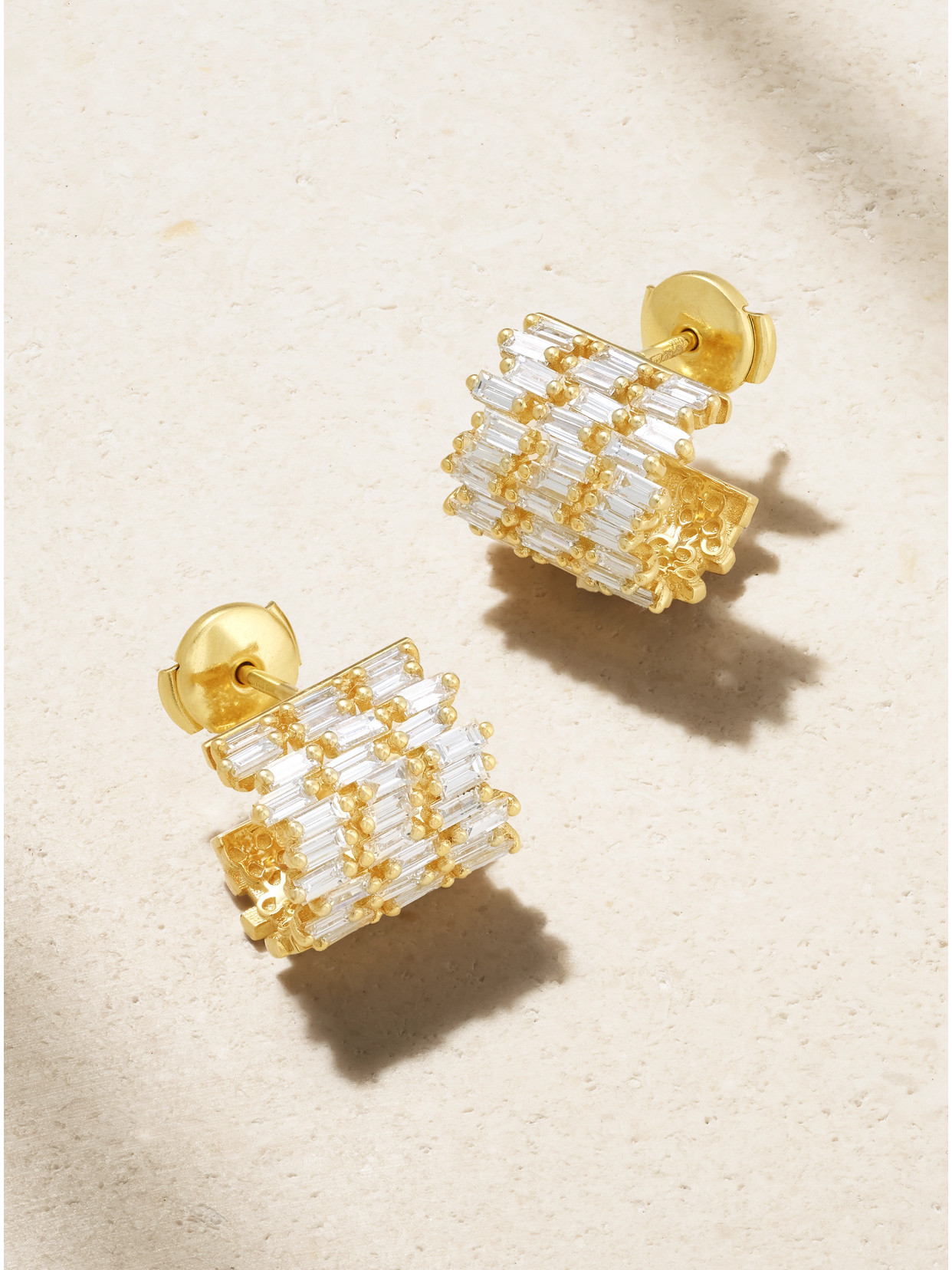 Suzanne Kalan 18-karat Diamond Hoop Earrings