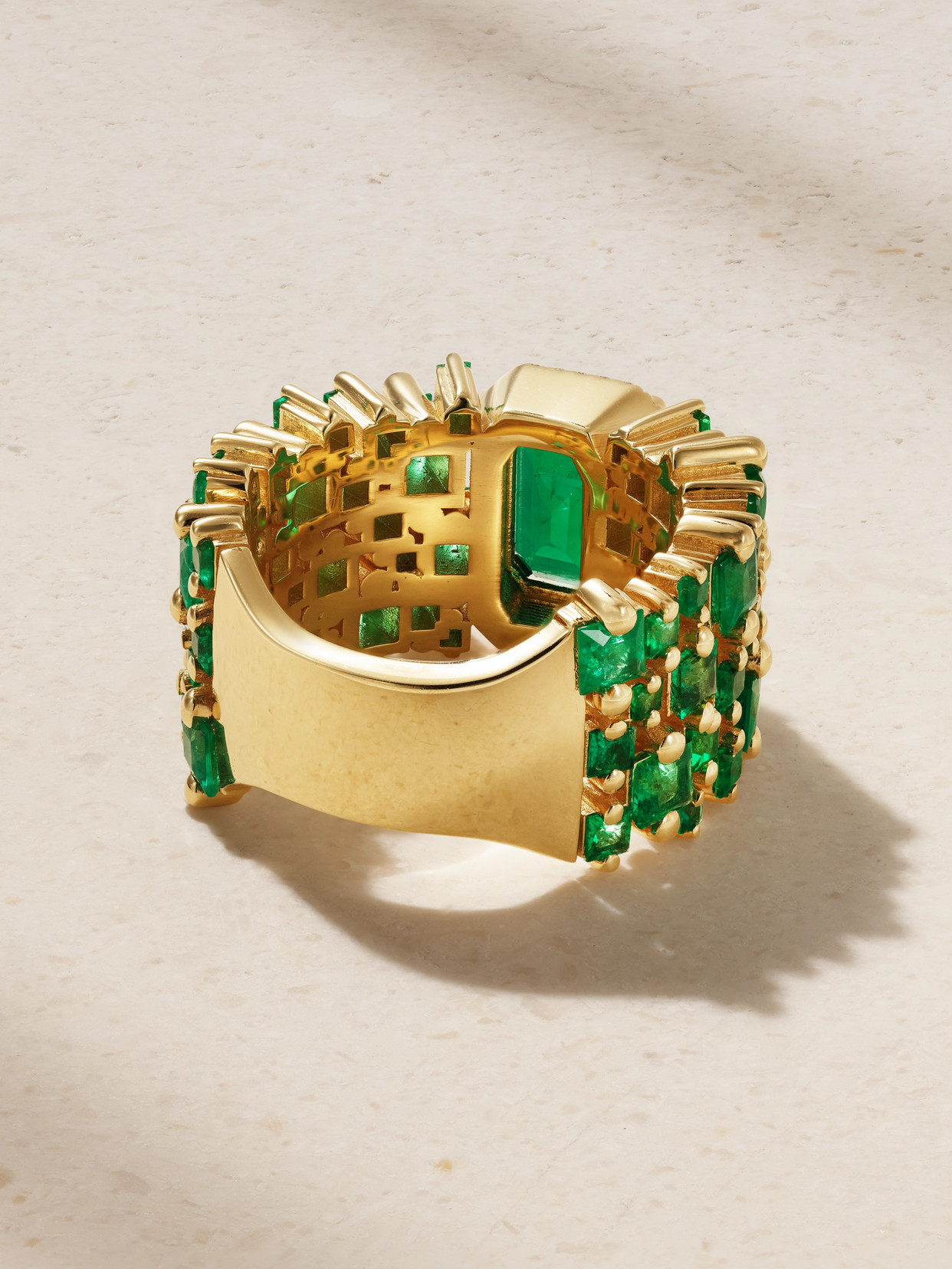 Suzanne Kalan 18-karat Gold, Emerald And Diamond Ring In Gold
