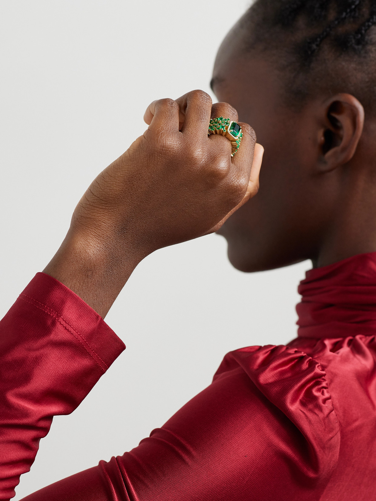 Suzanne Kalan 18-karat Gold, Emerald And Diamond Ring In Gold