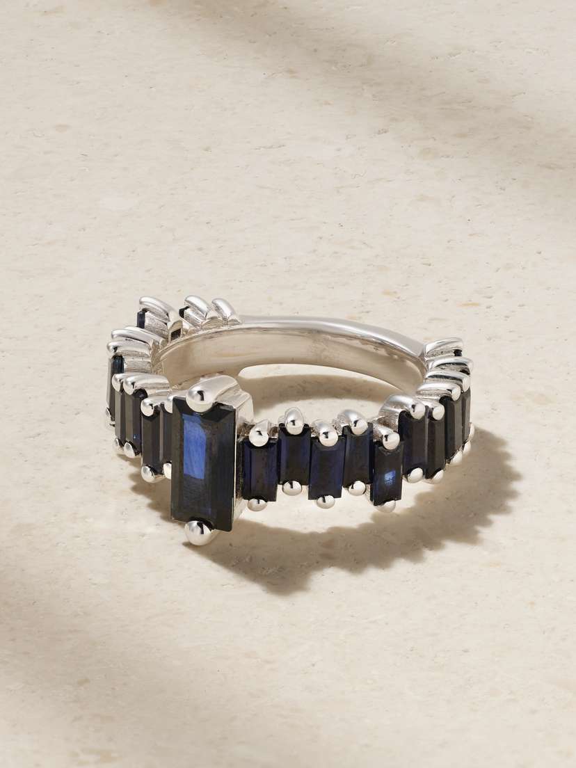 Suzanne Kalan 18-karat White Gold Sapphire Ring