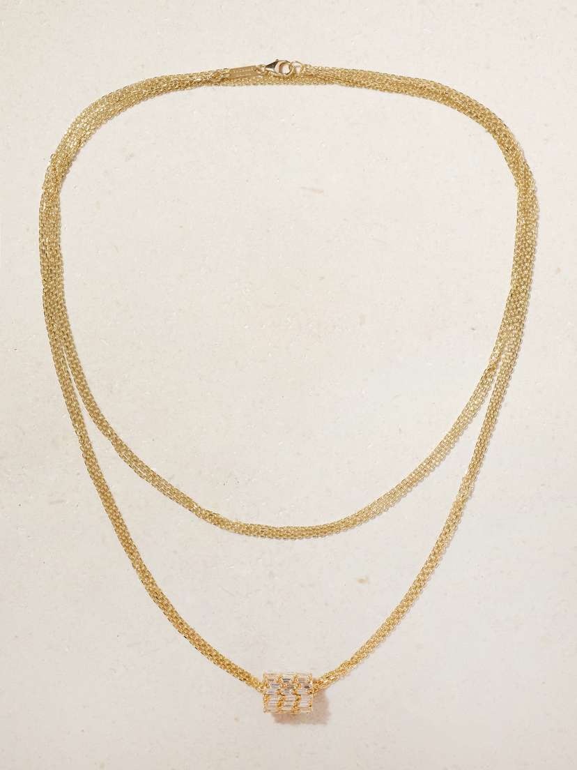 Suzanne Kalan 18-karat Gold Diamond Necklace