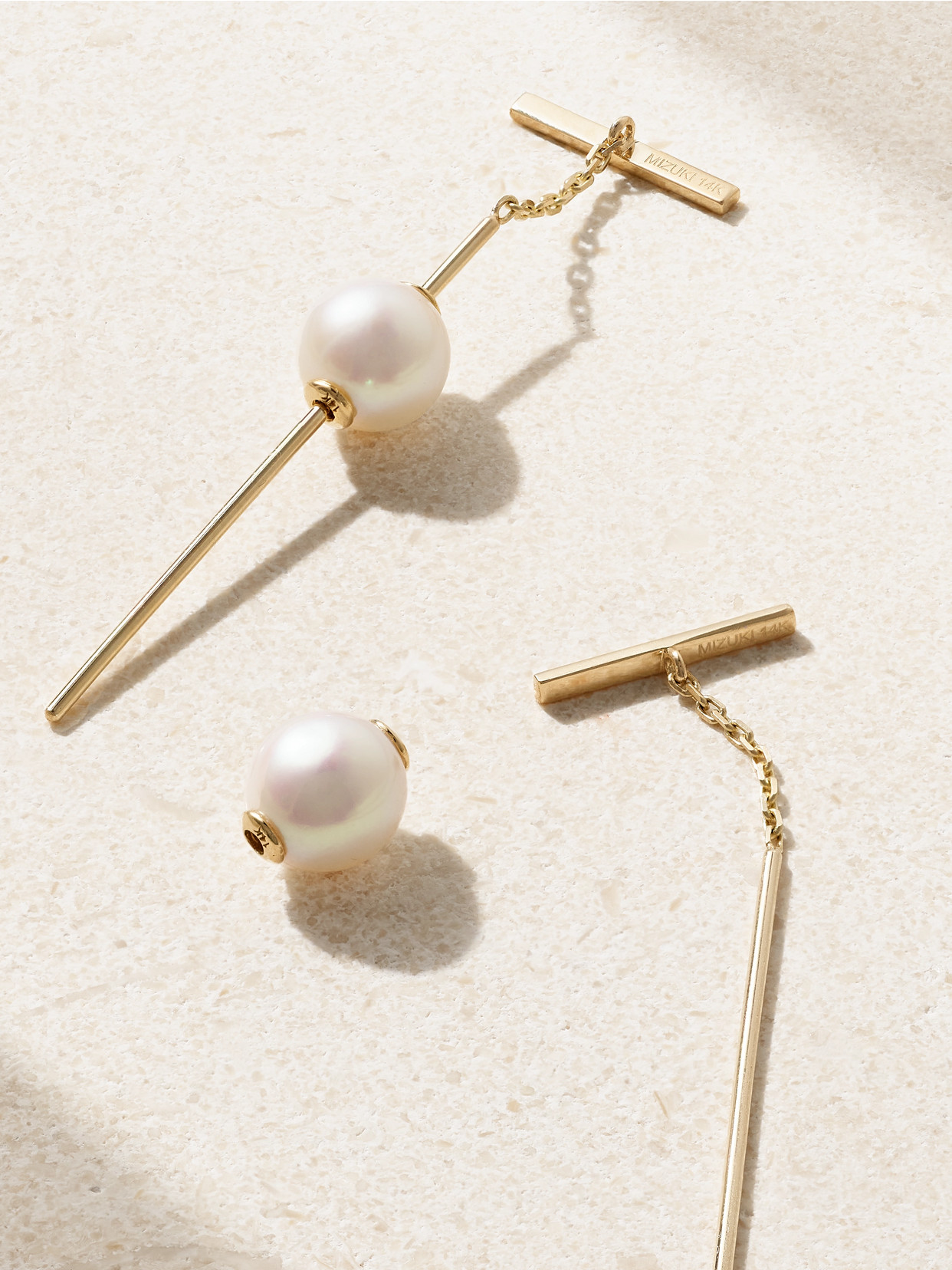 Mizuki 14-karat Gold Pearl Earrings In Gold