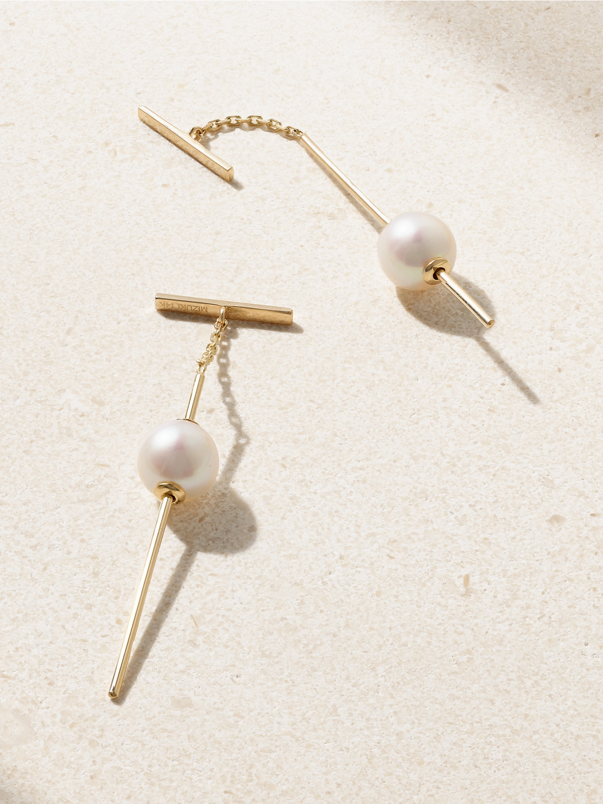 Mizuki 14-karat Gold Pearl Earrings