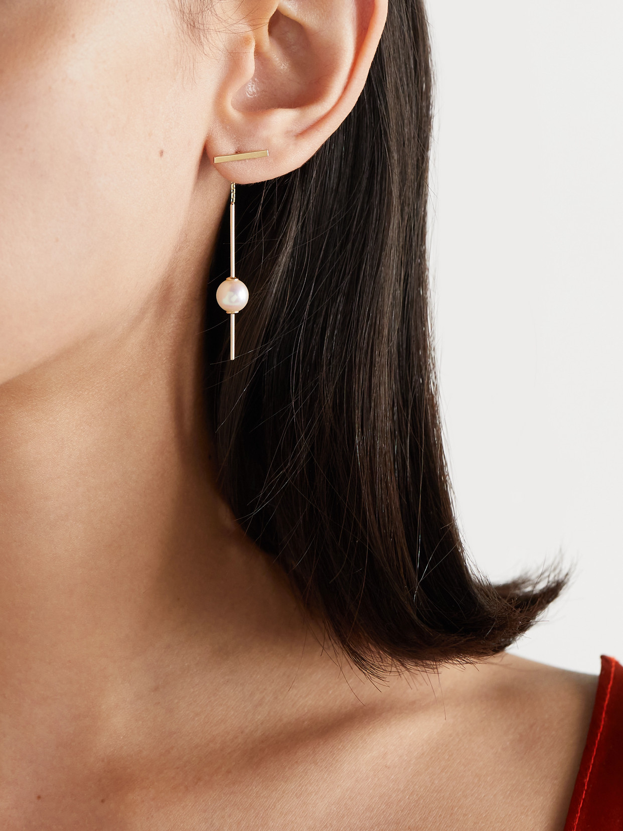 Mizuki 14-karat Gold Pearl Earrings In Gold