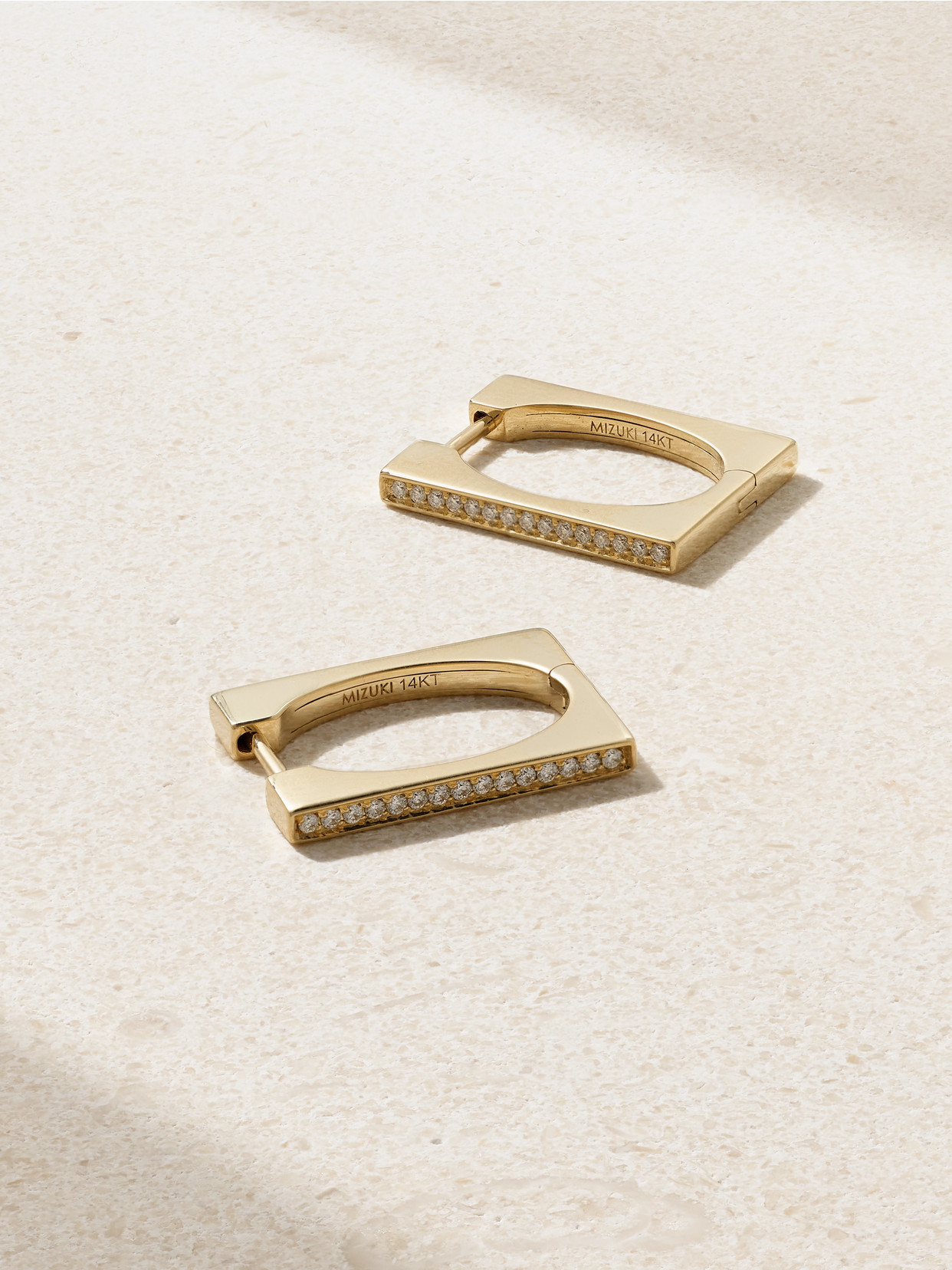 Mizuki 14-karat Gold Diamond Hoop Earrings